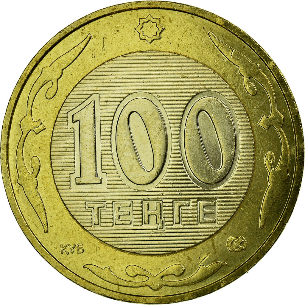 Moneta, Kazakistan, 100 Tenge, 2002, Kazakhstan Mint, SPL-, Bi-metallico, KM:39