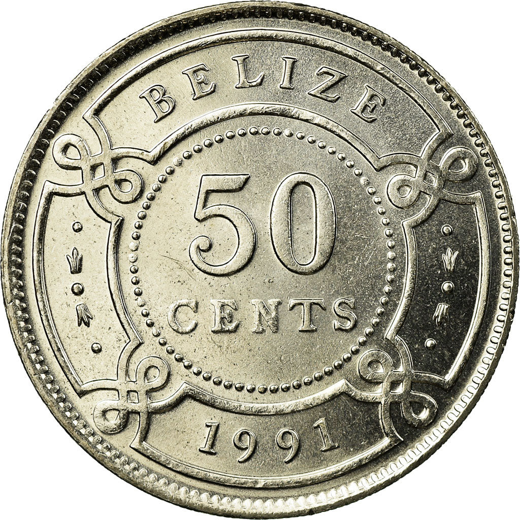 Coin, Belize, 50 Cents, 1991, Franklin Mint, AU(55-58), Copper-nickel, KM:37