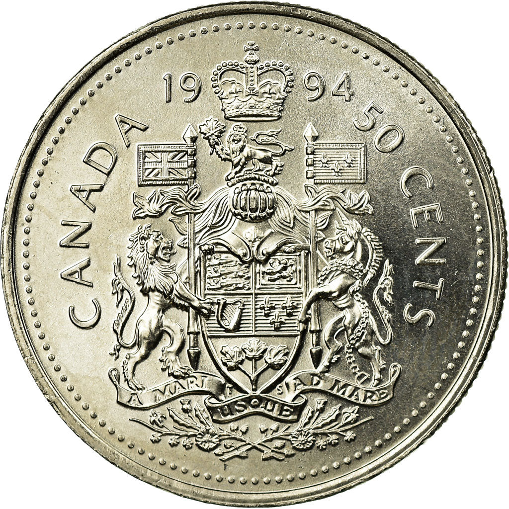 Coin, Canada, Elizabeth II, 50 Cents, 1994, Royal Canadian Mint, Ottawa