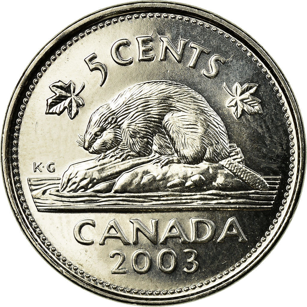 Coin, Canada, Elizabeth II, 5 Cents, 2003, Royal Canadian Mint, MS(63), Nickel