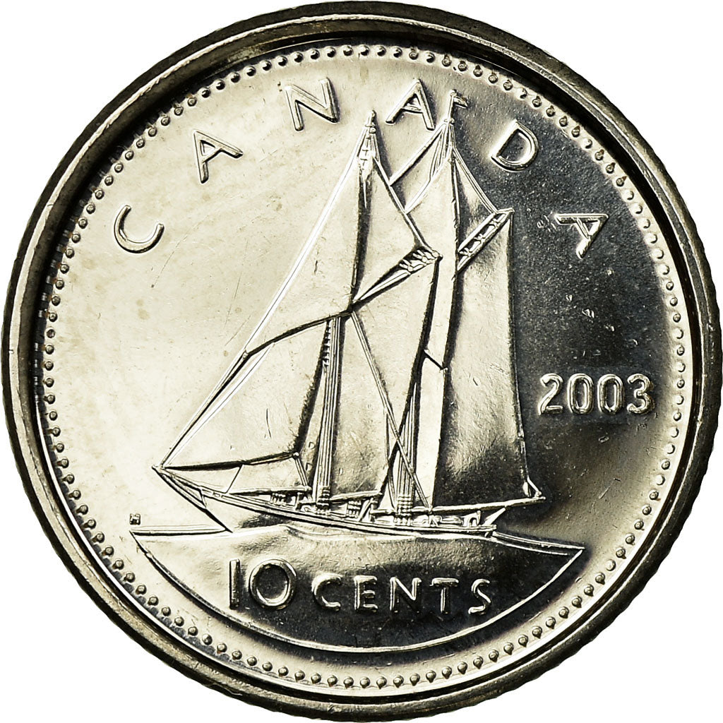 Coin, Canada, Elizabeth II, 10 Cents, 2003, Royal Canadian Mint, AU(55-58)