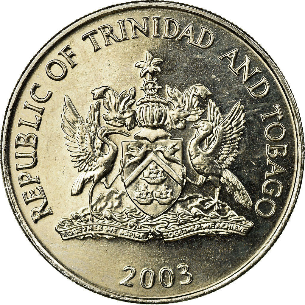 Coin, TRINIDAD & TOBAGO, 50 Cents, 2003, Franklin Mint, MS(63), Copper-nickel
