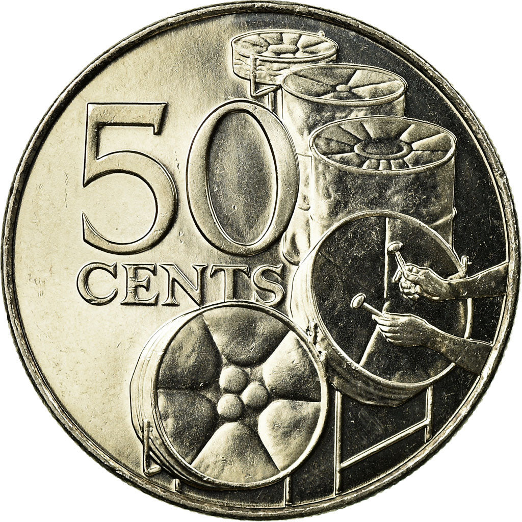 Coin, TRINIDAD & TOBAGO, 50 Cents, 2003, Franklin Mint, MS(63), Copper-nickel