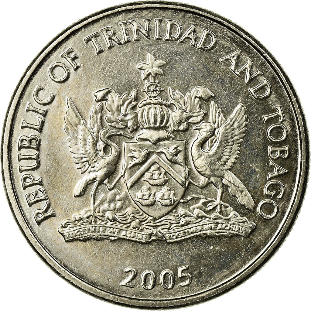 Coin, TRINIDAD & TOBAGO, 25 Cents, 2005, Franklin Mint, EF(40-45)