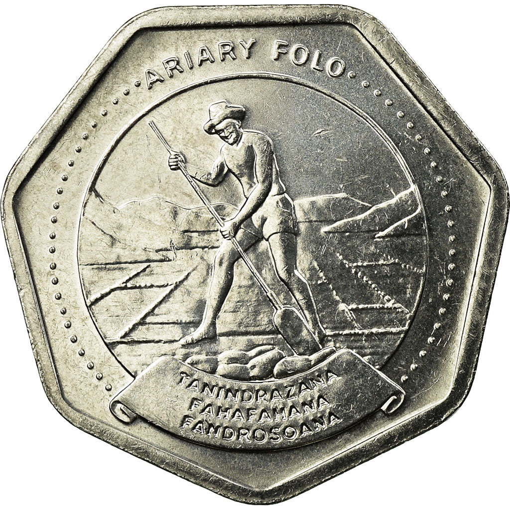 Coin, Madagascar, 10 Ariary, 1999, Royal Canadian Mint, AU(50-53), Stainless