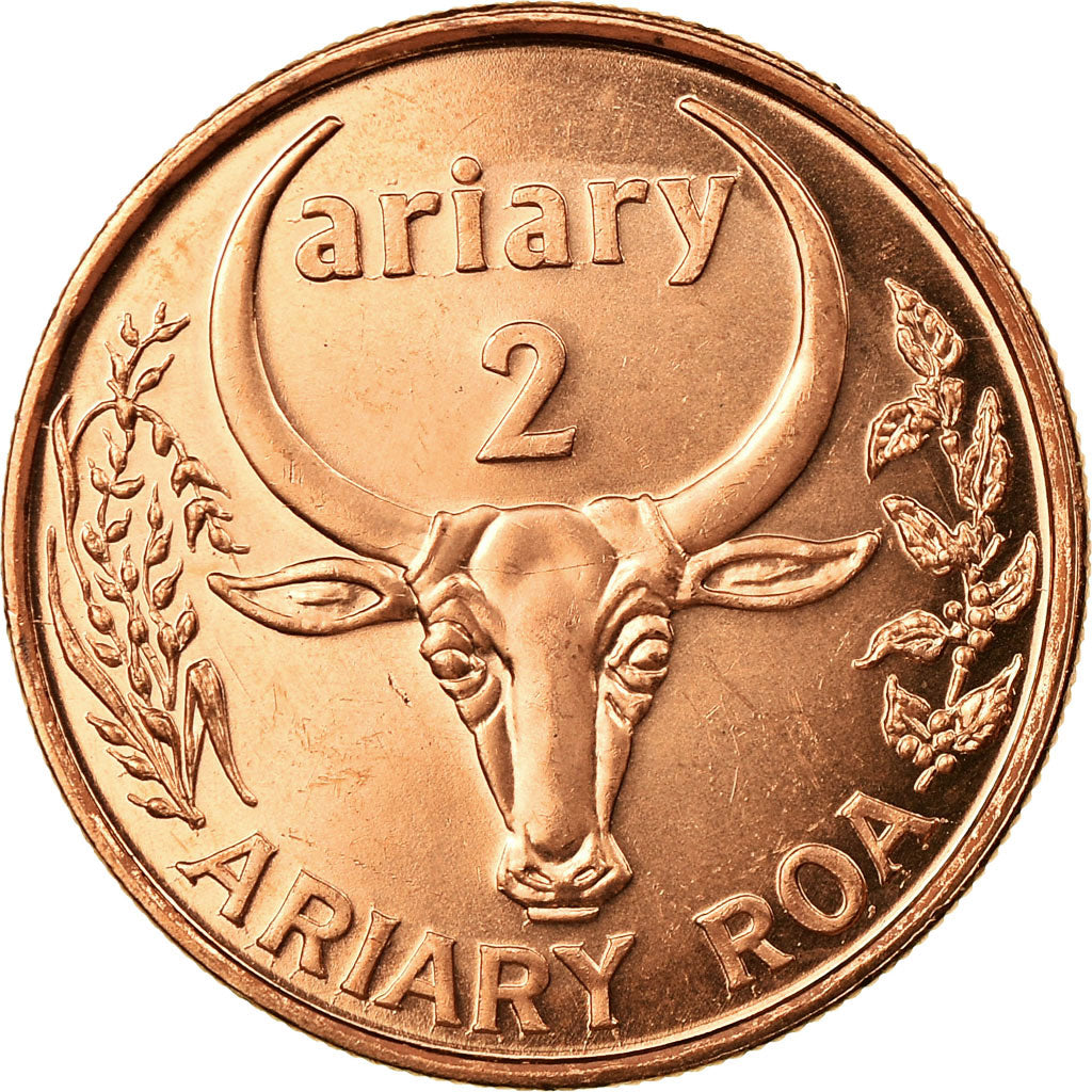 Coin, Madagascar, 2 Ariary, 2003, Royal Canadian Mint, AU(55-58), Copper Plated