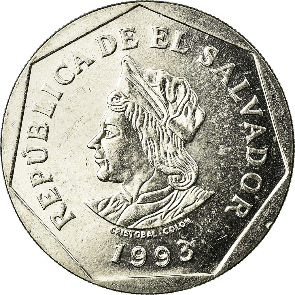 Coin, El Salvador, Colon, 1993, British Royal Mint, EF(40-45), Nickel Clad