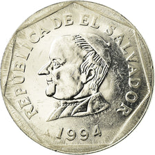 Moneta, El Salvador, 25 Centavos, 1994, British Royal Mint, BB, Acciaio