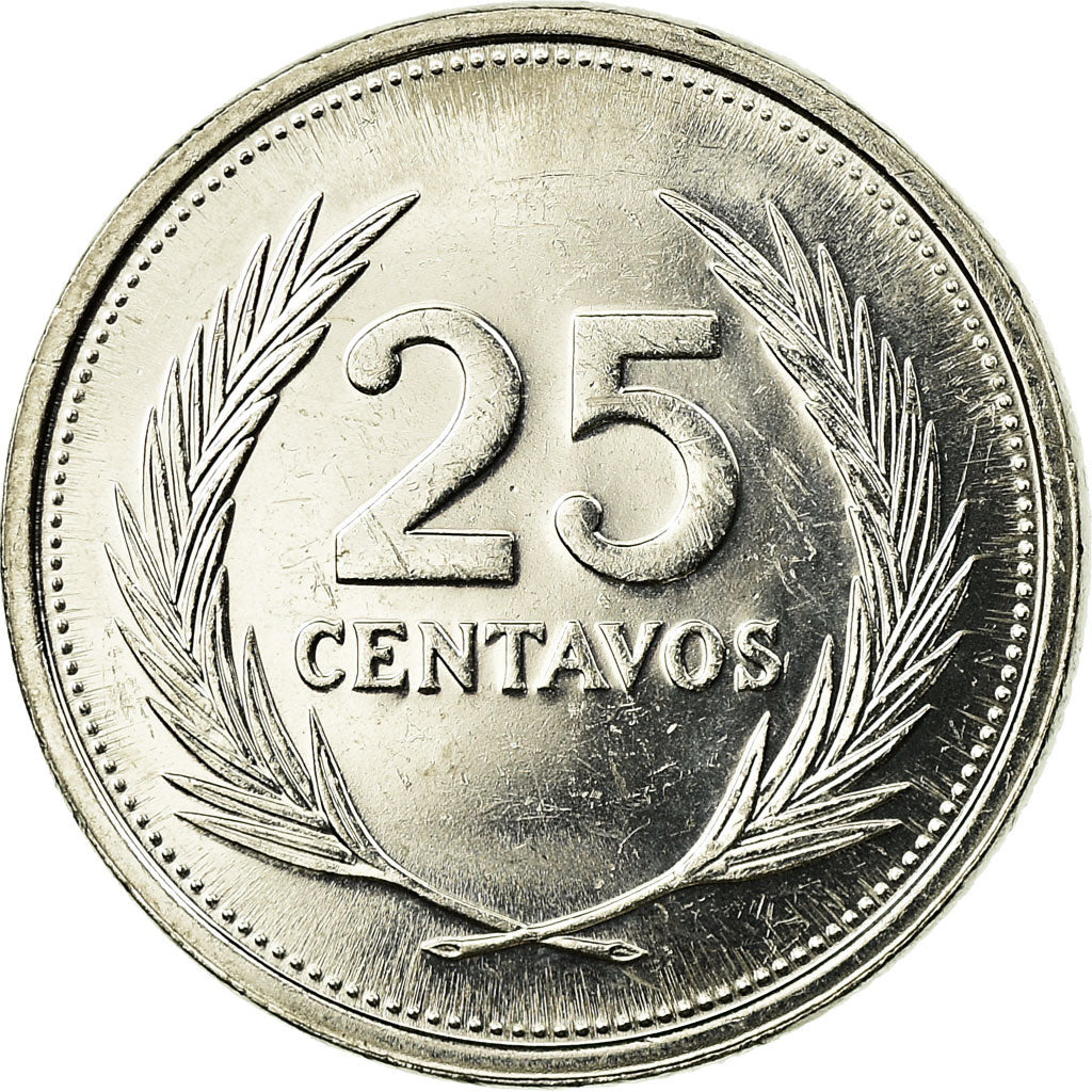 Moneta, El Salvador, 25 Centavos, 1994, British Royal Mint, BB, Acciaio