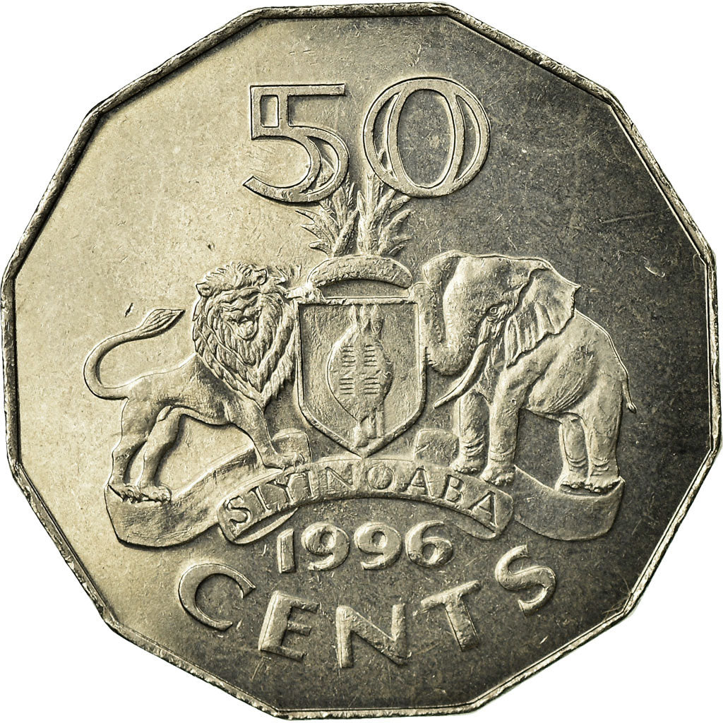 Coin, Swaziland, King Msawati III, 50 Cents, 1996, British Royal Mint