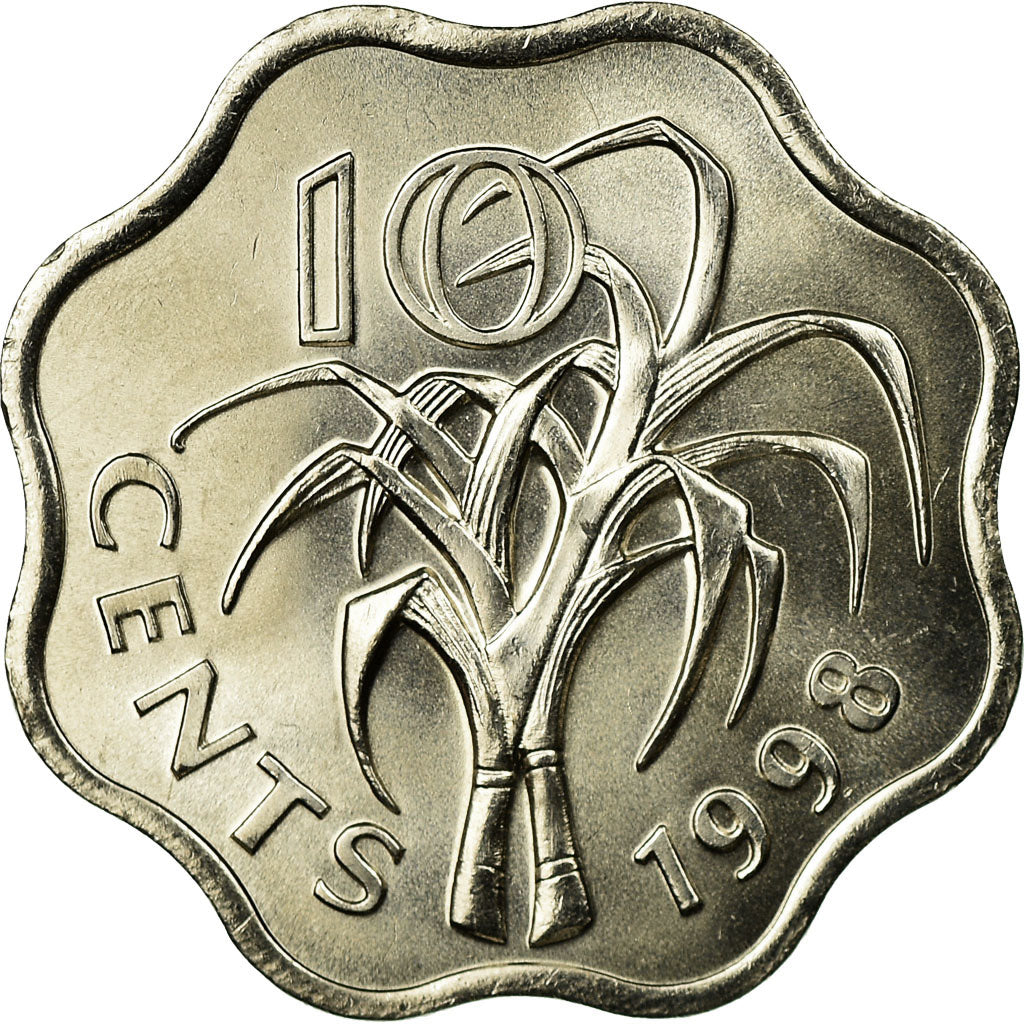 Coin, Swaziland, King Msawati III, 10 Cents, 1998, British Royal Mint
