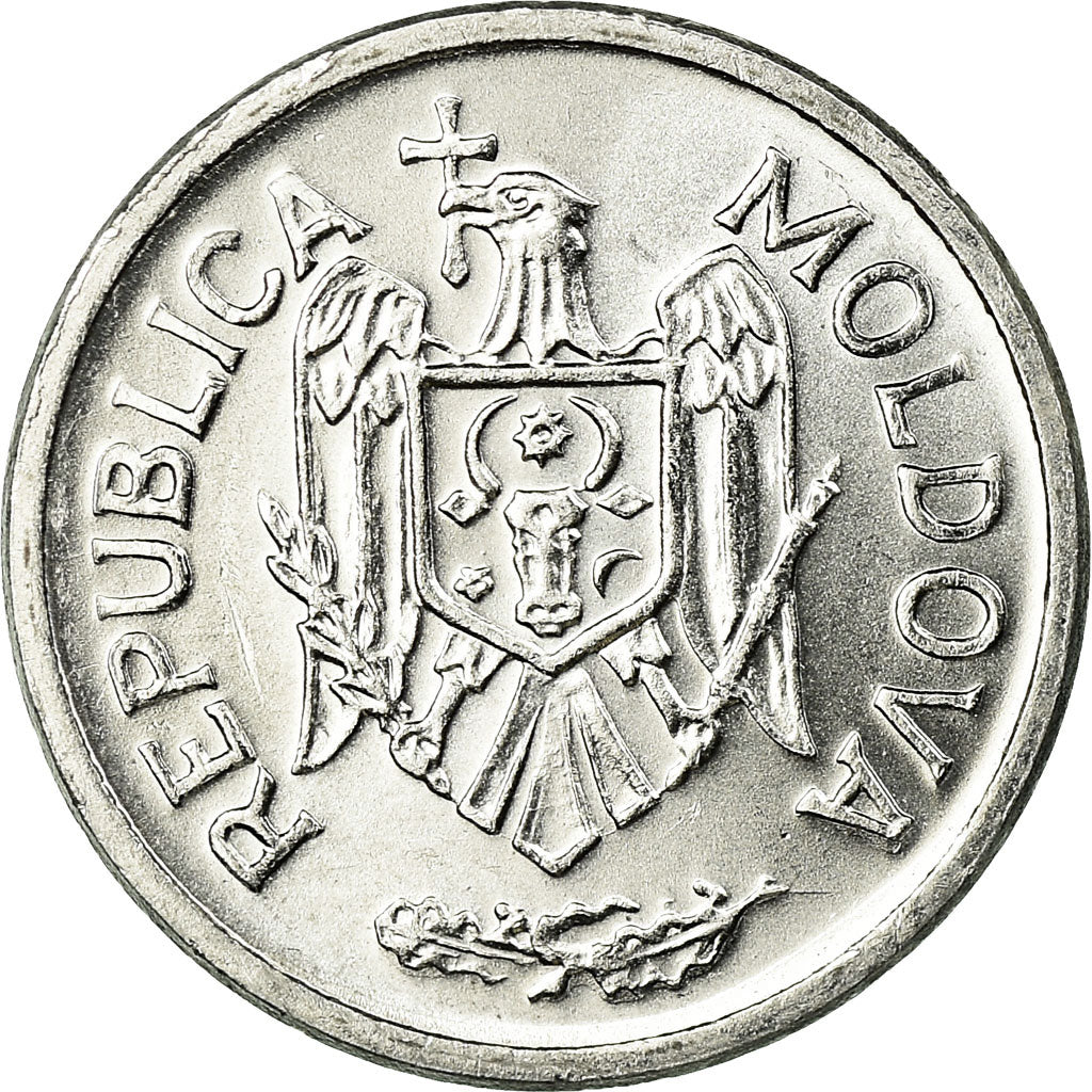Coin, Moldova, 25 Bani, 2004, AU(55-58), Aluminum, KM:3