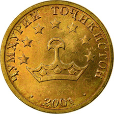 Coin, Tajikistan, 50 Drams, 2001, St. Petersburg, EF(40-45), Brass, KM:6.1