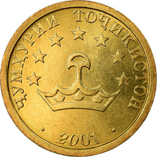Coin, Tajikistan, 20 Drams, 2001, St. Petersburg, EF(40-45), Brass Clad Steel