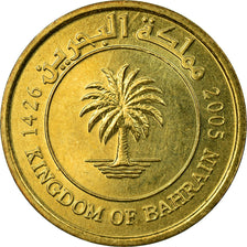 Coin, Bahrain, Hamed Bin Isa, 5 Fils, 2005/AH1426, EF(40-45), Brass, KM:30