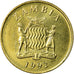 Coin, Zambia, Kwacha, 1992, British Royal Mint, EF(40-45), Brass, KM:38