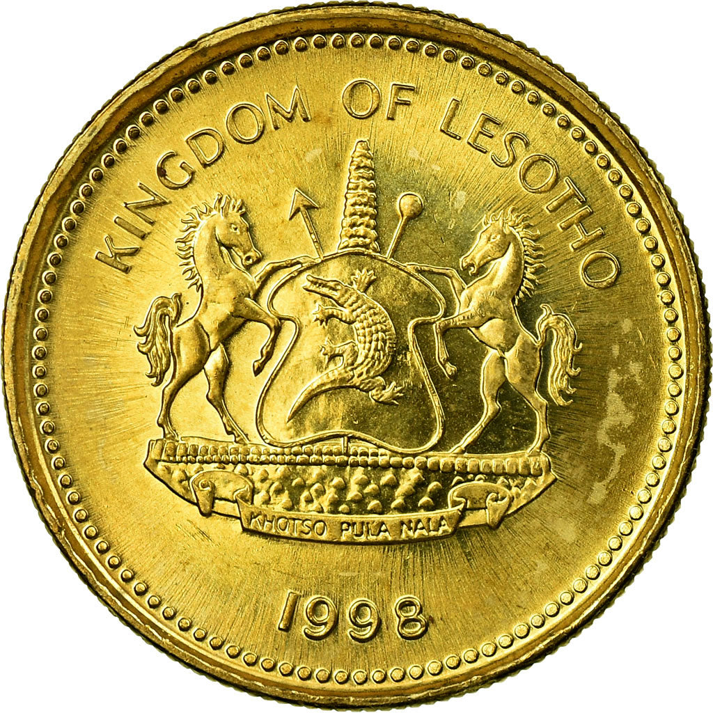 Moneta, Lesotho, Moshoeshoe II, 50 Licente, Lisente, 1998, SPL-, Acciaio