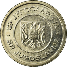 Coin, Yugoslavia, 5 Dinara, 2000, Belgrade, AU(55-58), Copper-Nickel-Zinc