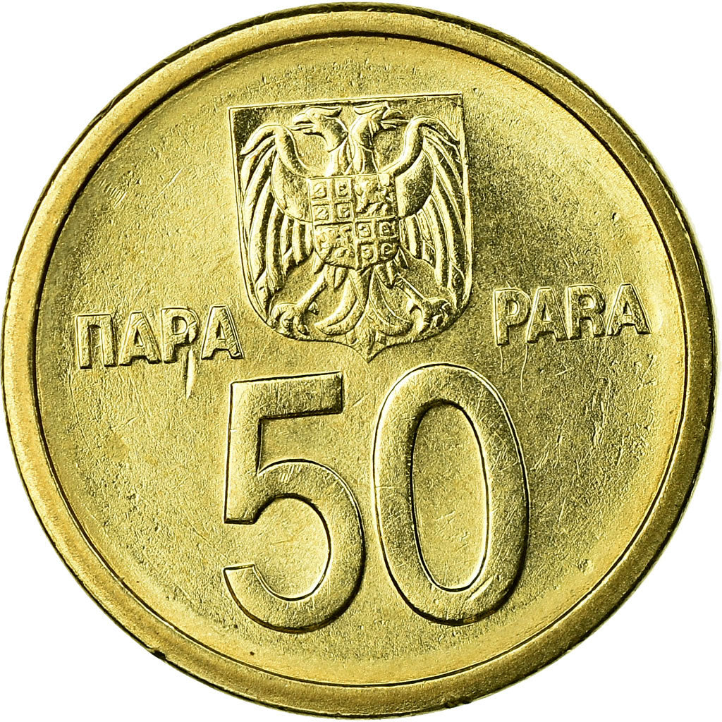 Coin, Yugoslavia, 50 Para, 2000, Belgrade, AU(55-58), Brass, KM:179
