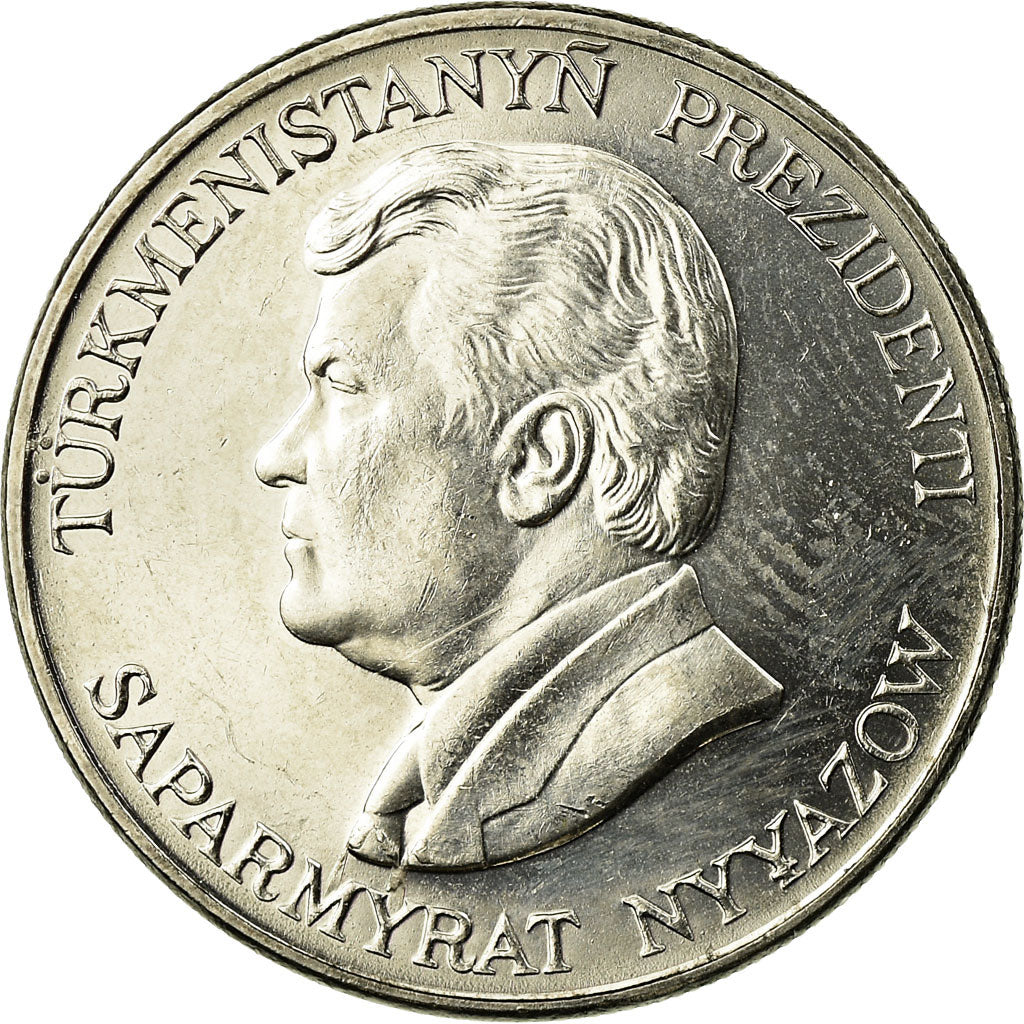 Coin, Turkmanistan, 50 Tenge, 1993, MS(63), Nickel plated steel, KM:5
