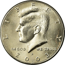 Coin, United States, Kennedy Half Dollar, Half Dollar, 2003, U.S. Mint