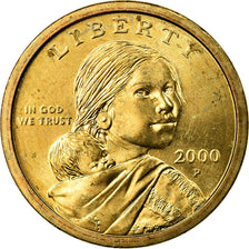Coin, United States, Sacagawea Dollar, Dollar, 2000, U.S. Mint, Philadelphia