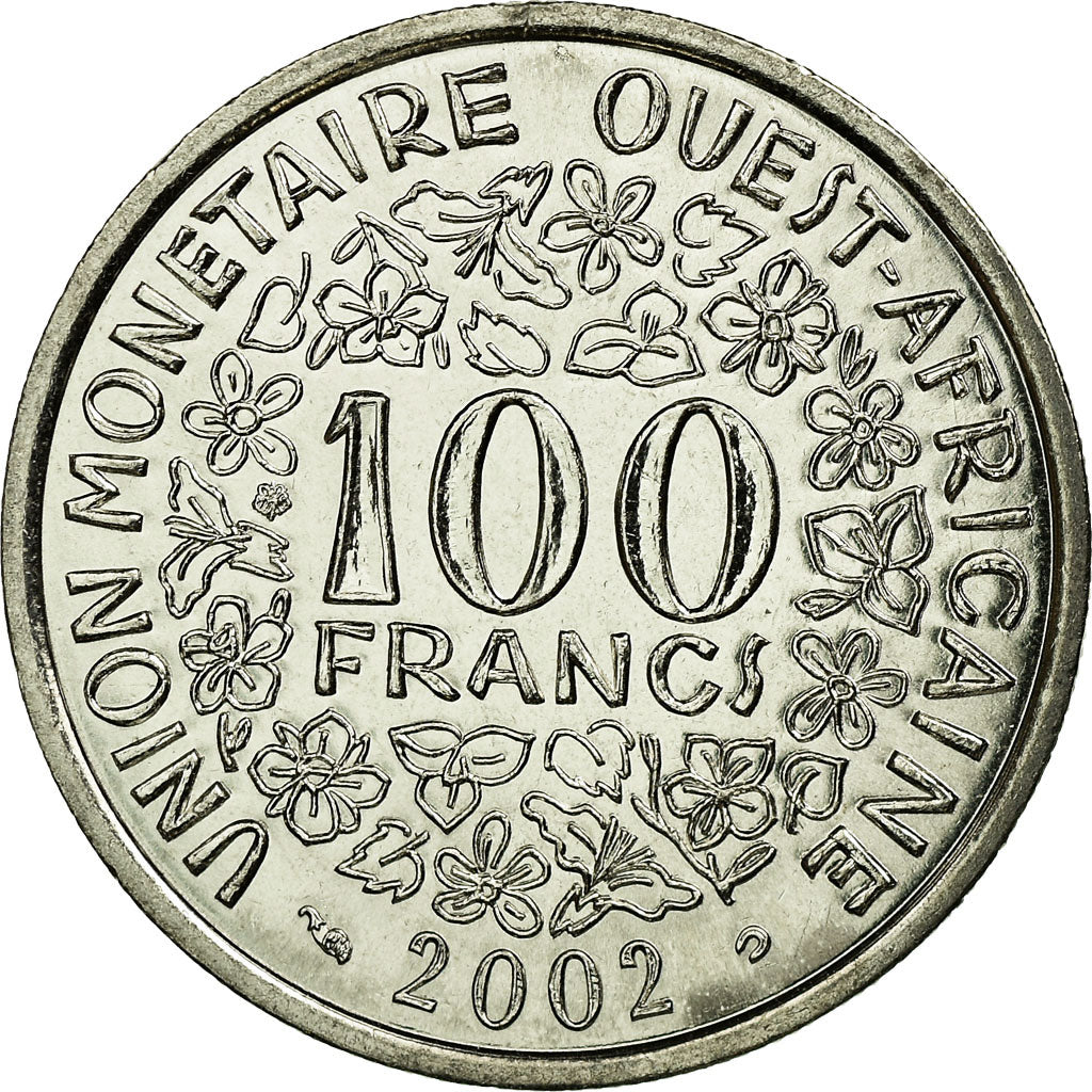 Coin, West African States, 100 Francs, 2002, Paris, MS(63), Nickel, KM:4