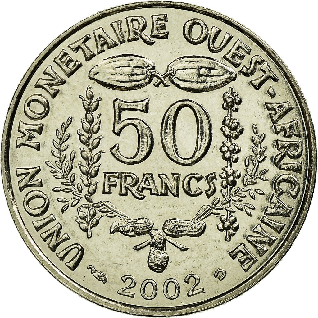 Monnaie, West African States, 50 Francs, 2002, Paris, SUP, Copper-nickel, KM:6