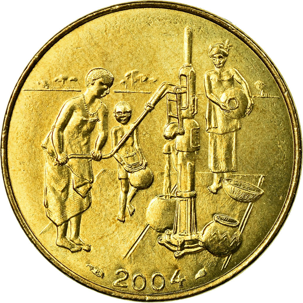Coin, West African States, 10 Francs, 2004, Paris, AU(55-58), Aluminum-Bronze