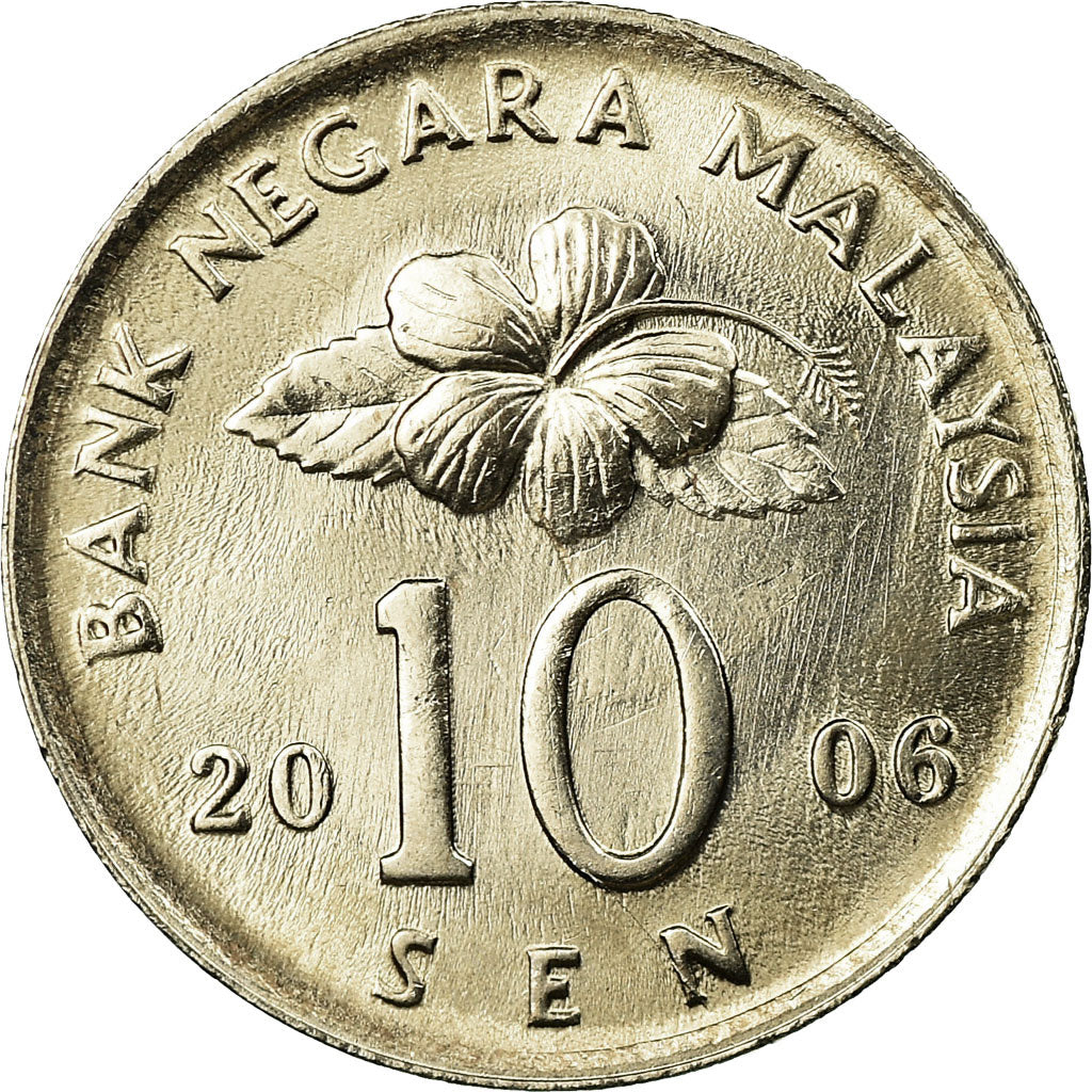 Munten, Maleisië, 10 Sen, 2006, ZF+, Copper-nickel, KM:51