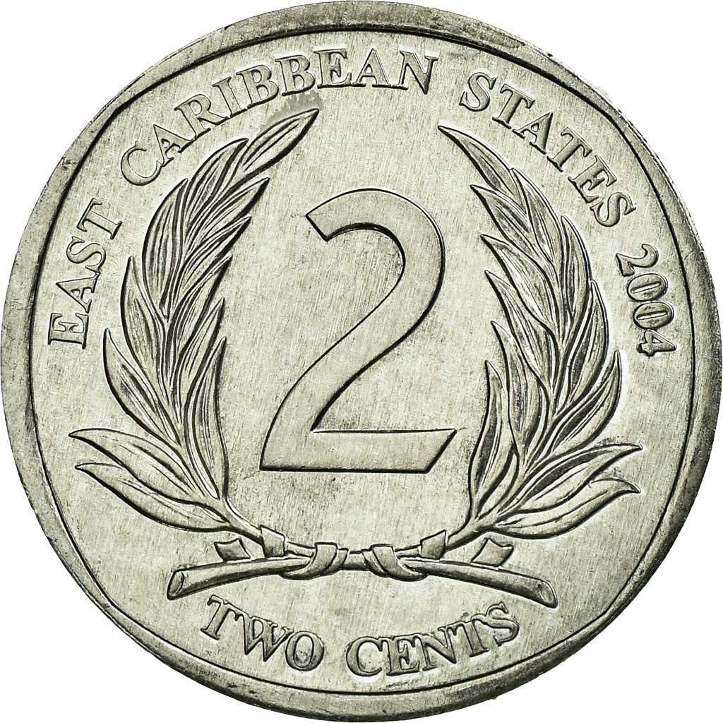 Moneta, Państwa Wschodnich Karaibów, Elizabeth II, 2 Cents, 2004, British