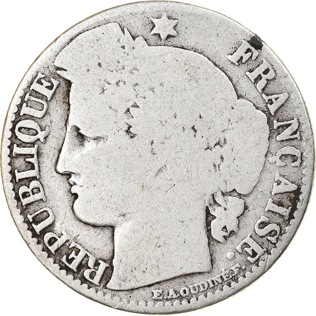 Moneta, Francia, Cérès, 50 Centimes, 1871, Paris, B, Argento, KM:834.1