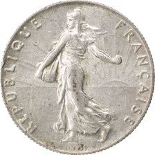FRANCE, Semeuse, 50 Centimes, 1915, Paris, KM #854, AU(55-58), Silver, 18.1,...