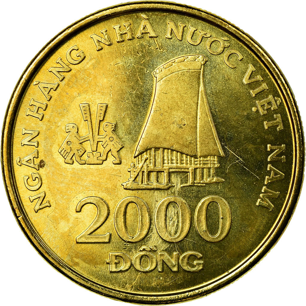 Coin, Vietnam, SOCIALIST REPUBLIC, 2000 Dông, 2003, Vantaa, AU(50-53), Brass