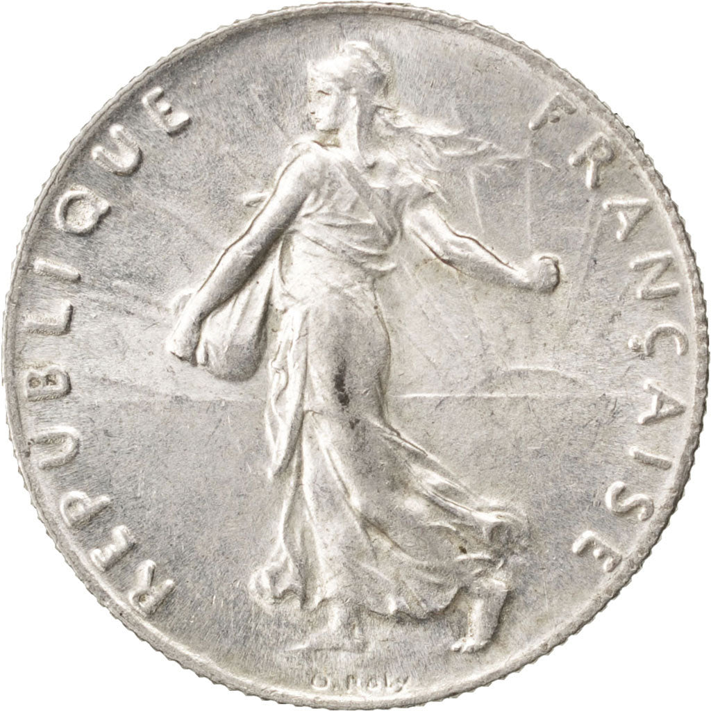 FRANCE, Semeuse, 50 Centimes, 1915, Paris, KM #854, MS(60-62), Silver, 18.1,...