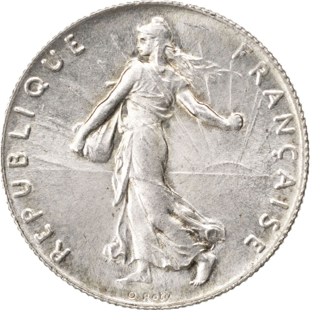 FRANCE, Semeuse, 50 Centimes, 1915, Paris, KM #854, MS(60-62), Silver, 18.1,...
