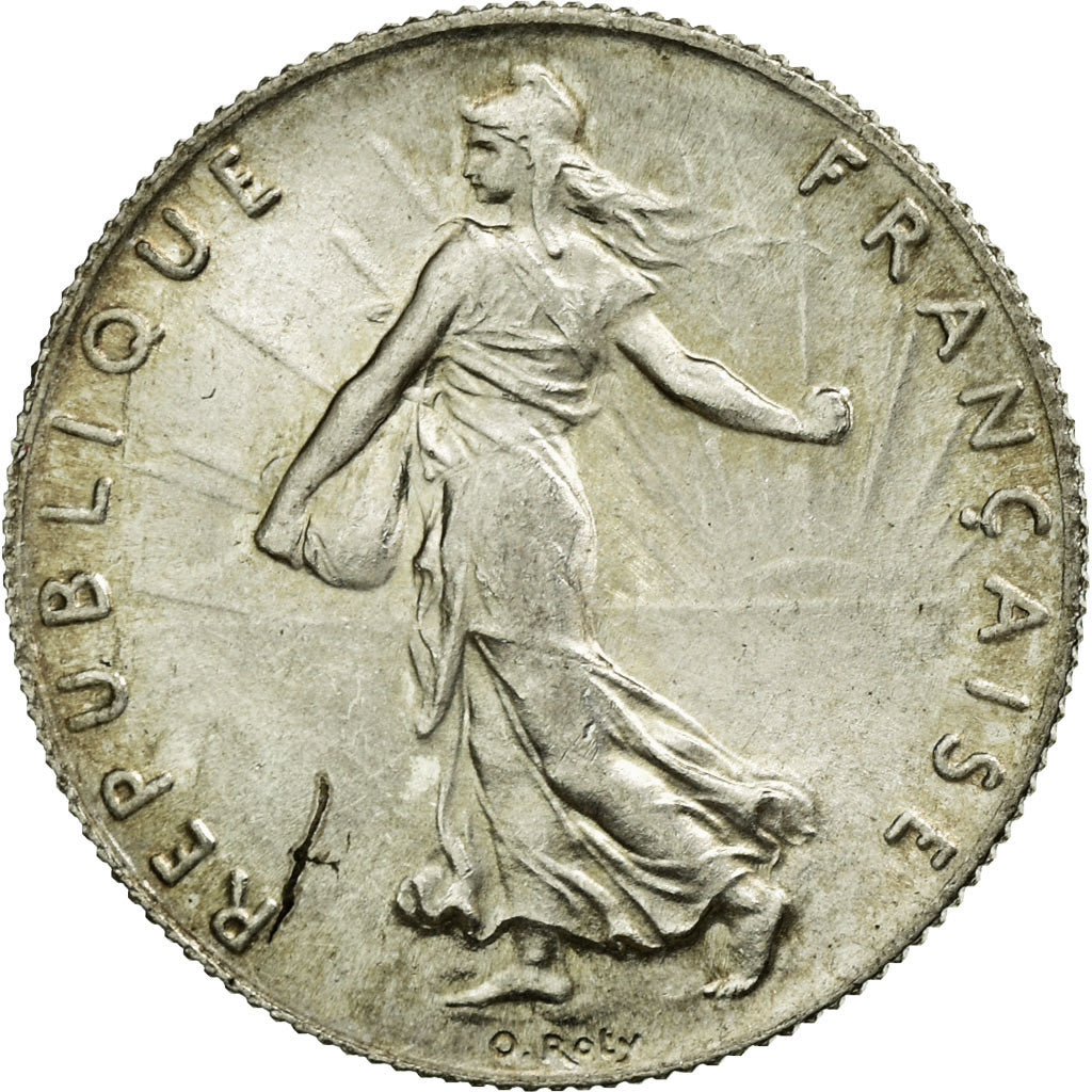 Coin, France, Semeuse, 50 Centimes, 1916, MS(60-62), Silver, Gadoury:420