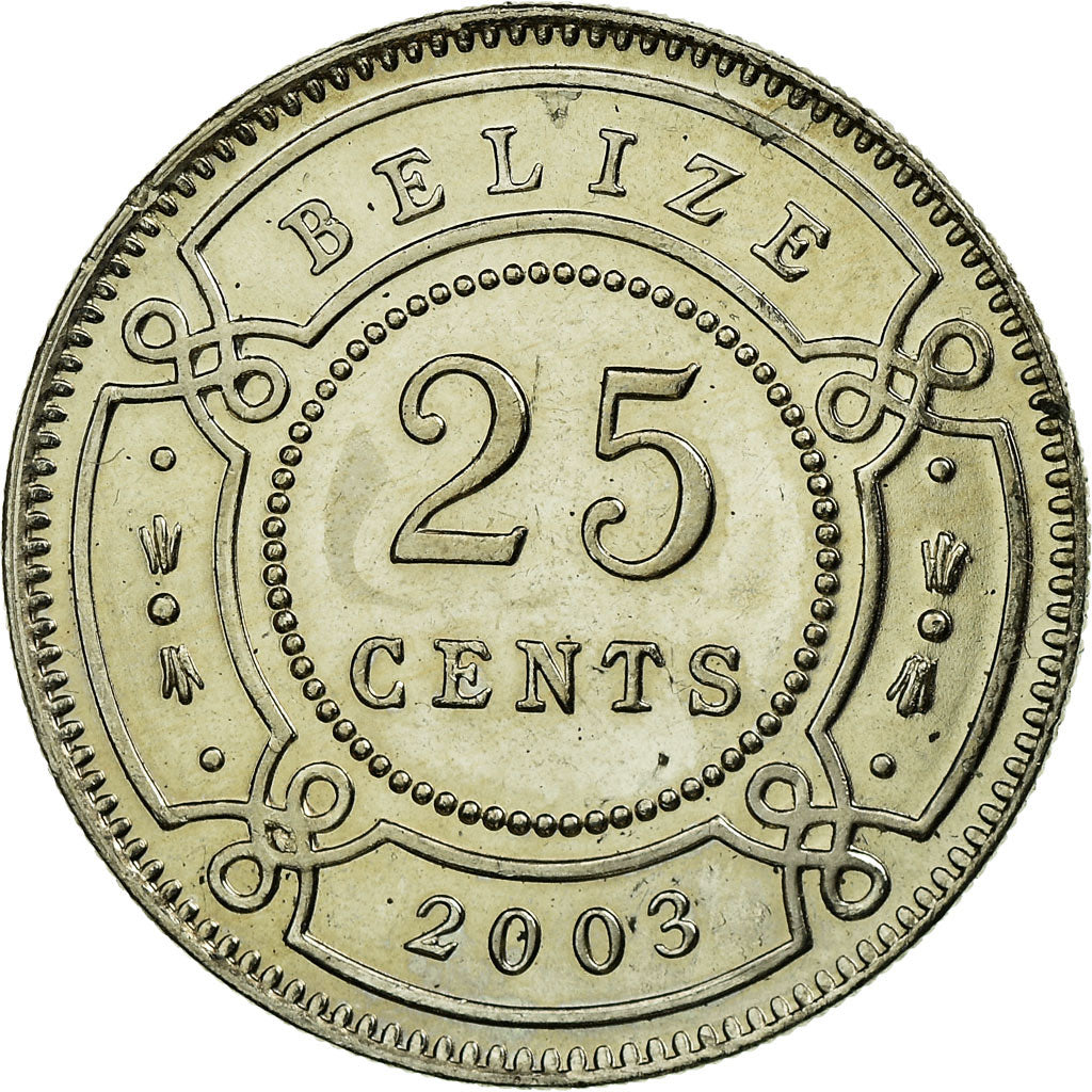 Coin, Belize, 25 Cents, 2003, Franklin Mint, AU(50-53), Copper-nickel, KM:36