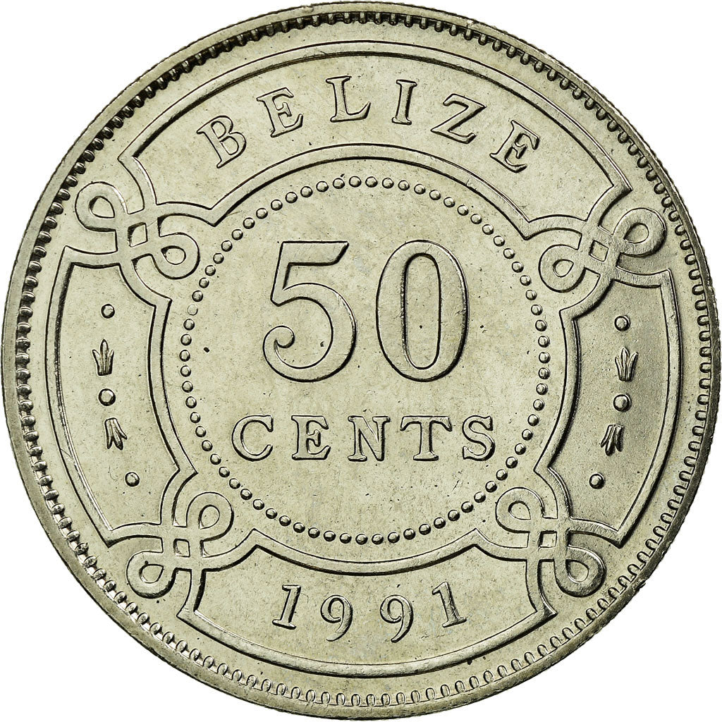 Coin, Belize, 50 Cents, 1991, Franklin Mint, AU(55-58), Copper-nickel, KM:37
