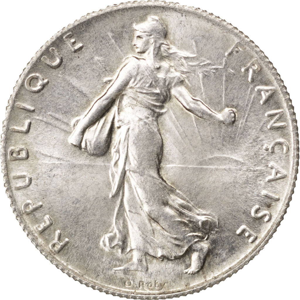 FRANCE, Semeuse, 50 Centimes, 1920, Paris, KM #854, MS(60-62), Silver, 18.1,...