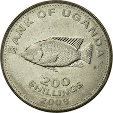 Coin, Uganda, 200 Shillings, 2008, VF(30-35), Nickel plated steel, KM:68a