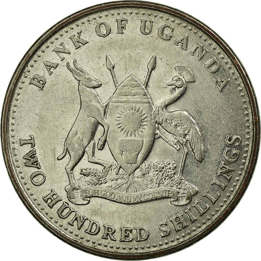 Coin, Uganda, 200 Shillings, 2008, VF(30-35), Nickel plated steel, KM:68a