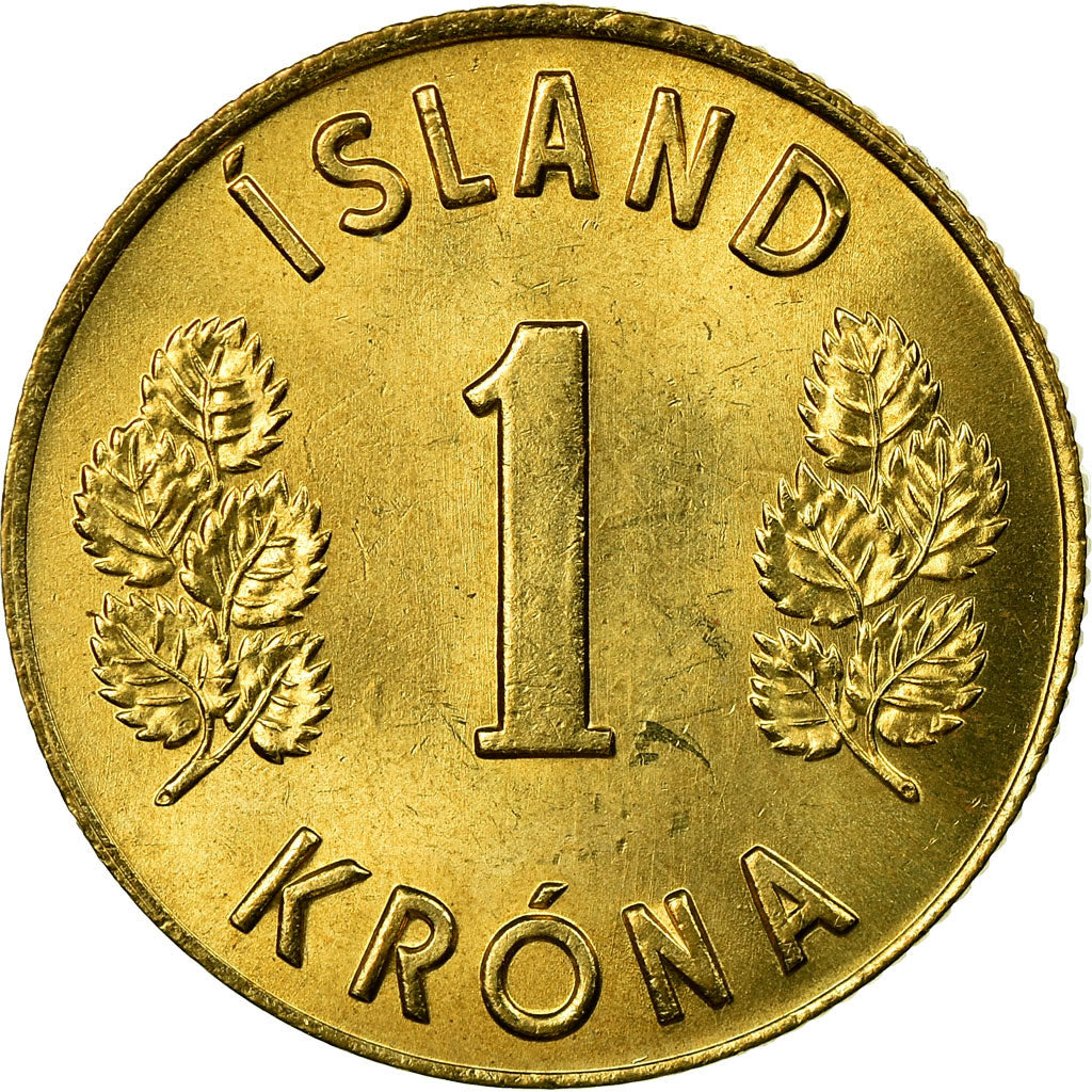 Coin, Iceland, Krona, 1974, EF(40-45), Nickel-brass, KM:12a
