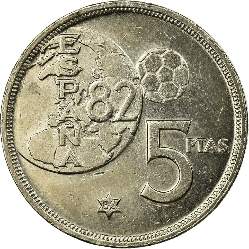 Monnaie, Espagne, Juan Carlos I, World Cup Soccer Games, 5 Pesetas, 1982, TTB