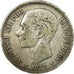 Moneda, España, Alfonso XII, 5 Pesetas, 1877, Madrid, BC+, Plata, KM:676