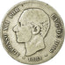 Moneta, Hiszpania, Alfonso XII, 2 Pesetas, 1881, Madrid, VF(20-25), Srebro