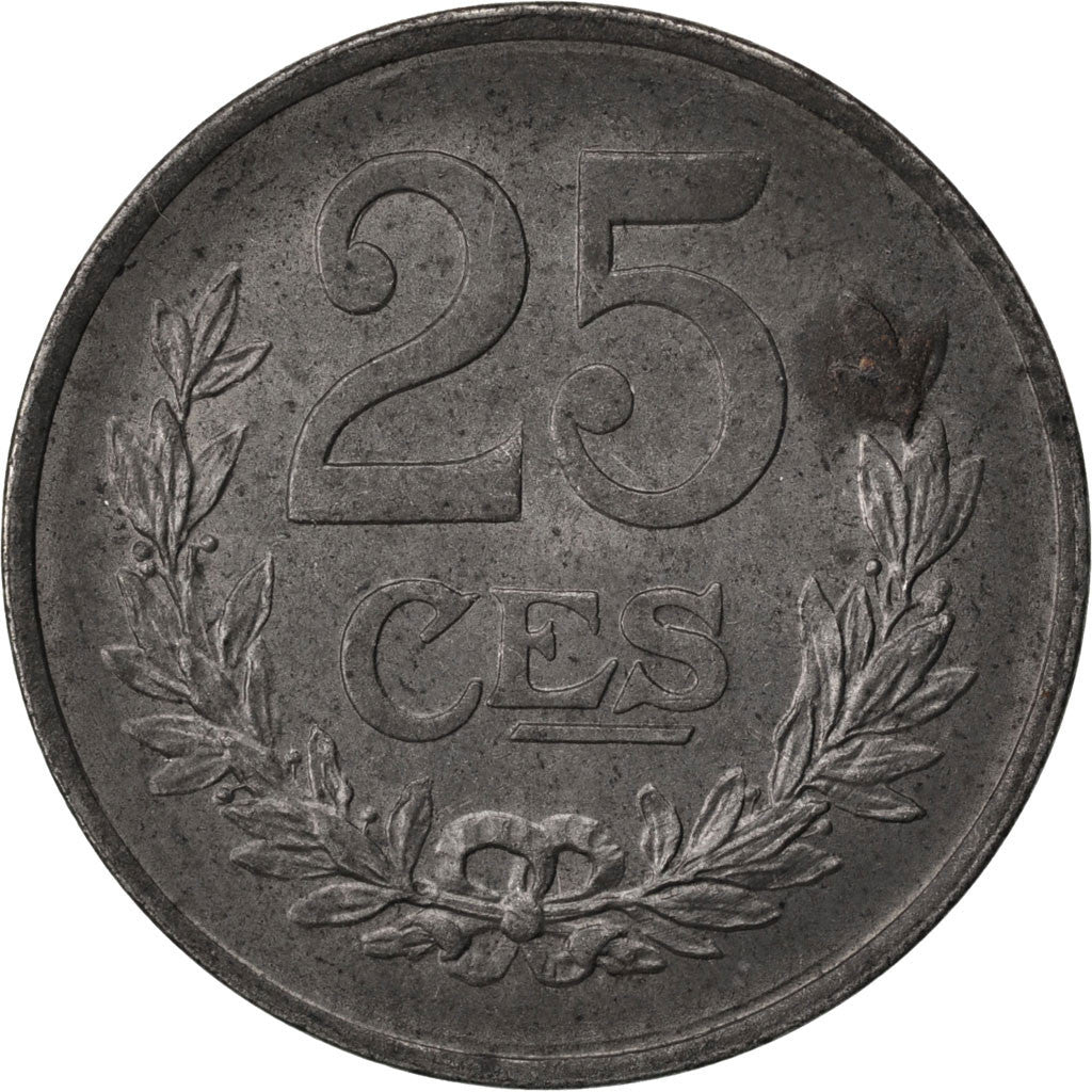 Coin, Luxembourg, Charlotte, 25 Centimes, 1922, AU(55-58), Iron, KM:32