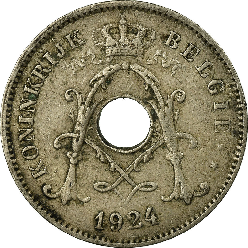 Moneda, Bélgica, 10 Centimes, 1924, BC+, Cobre - níquel, KM:86