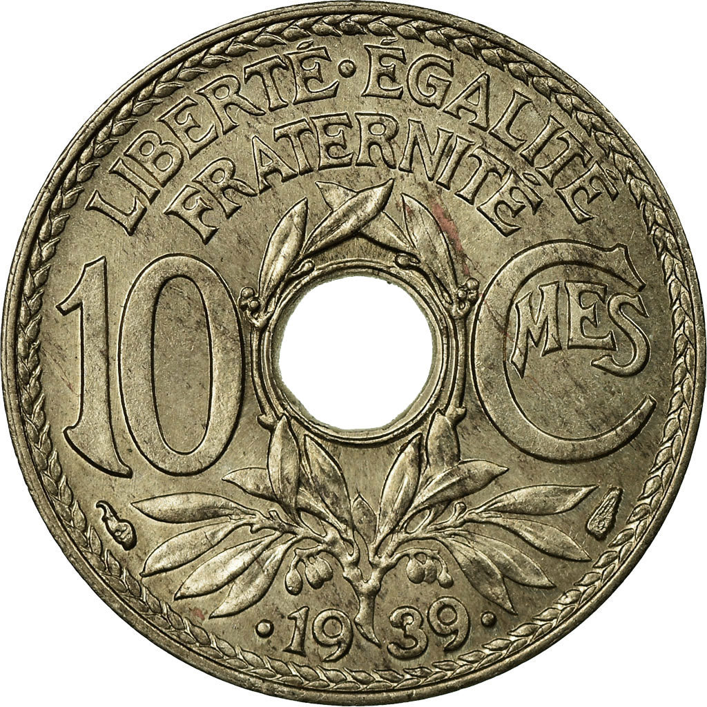 Moneta, Francia, Lindauer, 10 Centimes, 1939, Paris, BB, Nichel-bronzo