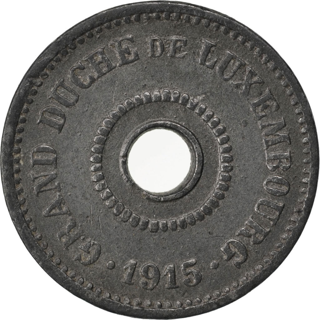 LUXEMBOURG, 5 Centimes, 1915, KM #27, AU(50-53), Zinc, 2.46